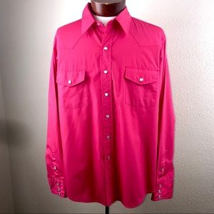COPY - Vintage 70’s Hot Pink Western Snap Shirt Like New